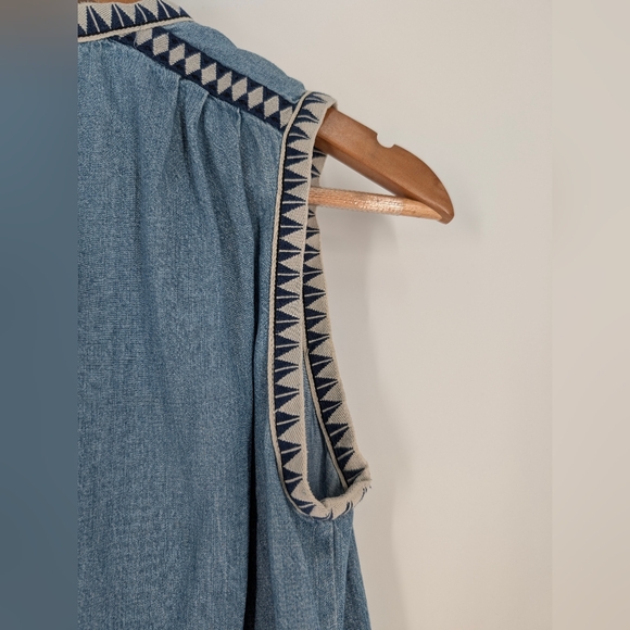 J. Crew Blue V-Neck Sleeveless Mini Sundress - Picture 6 of 15